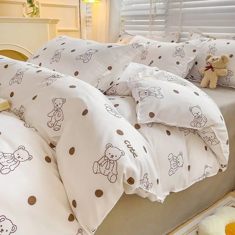 Kawaiimi - quilt covers bed linens & pillowcases - Baby White Bedding Set - 1