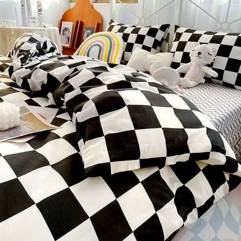 Kawaiimi - quilt covers bed spreads & pillow covers - Classic Monochrome Bedding Set - 2