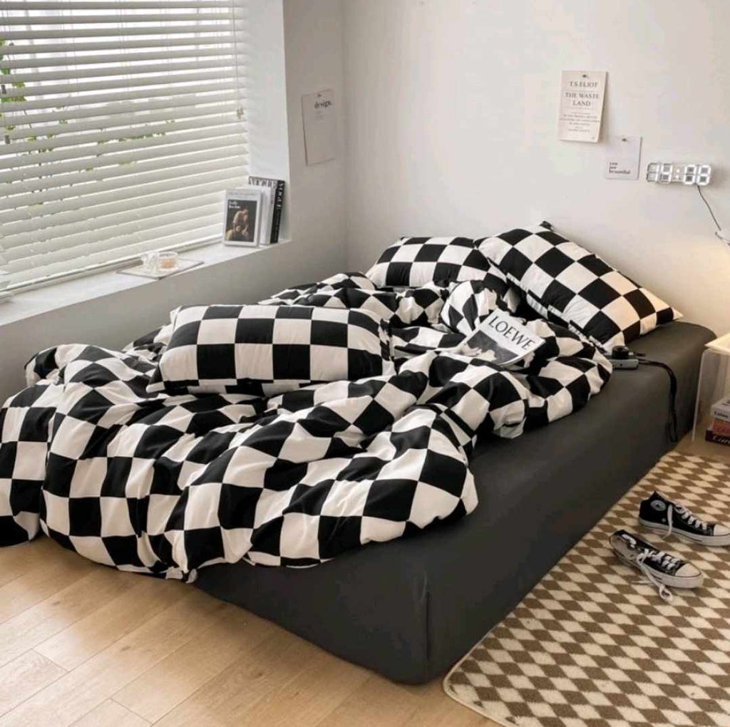 Kawaiimi - quilt covers bed spreads & pillow covers - Classic Monochrome Bedding Set - 4