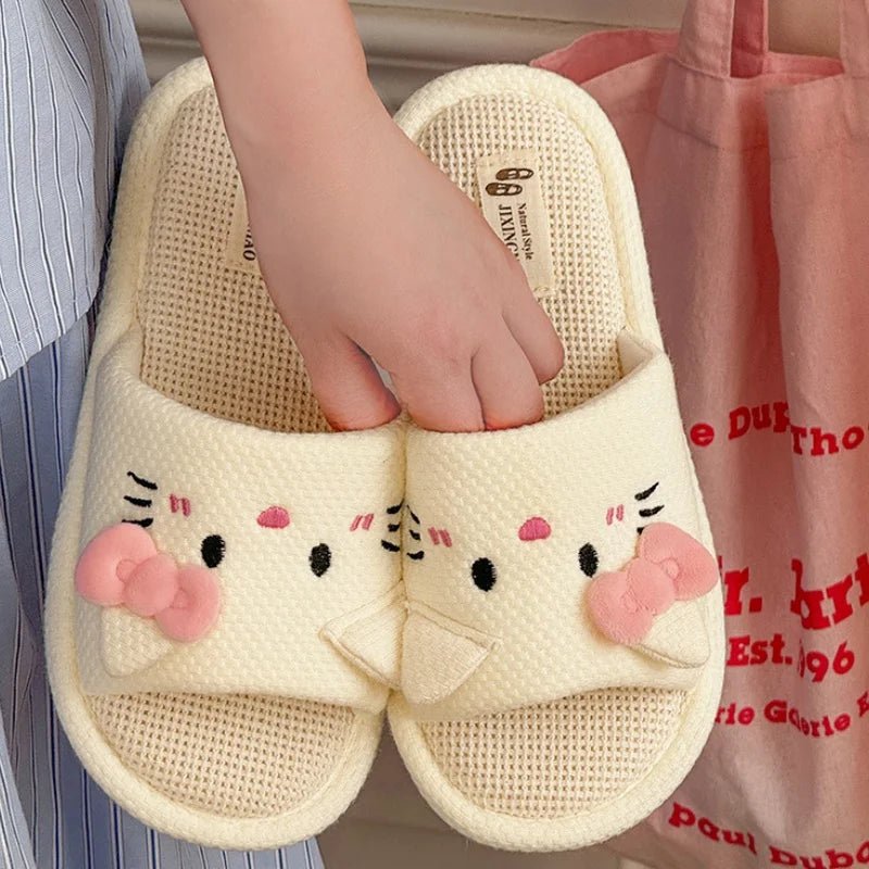 Kawaiimi - warm & fluffy home footwear - Cute Hello Kitty Indoor Slippers - 9