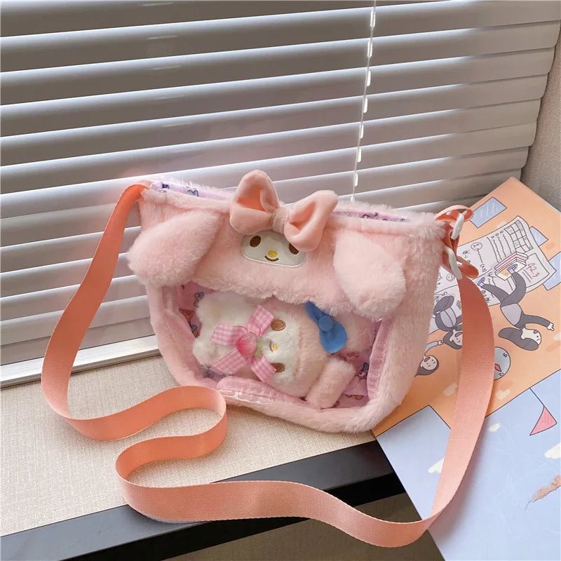 Kawaiimi - tote bags & hand bags for girls and kids - Fluffy Sanrio Plush Crossbody Bag - 7