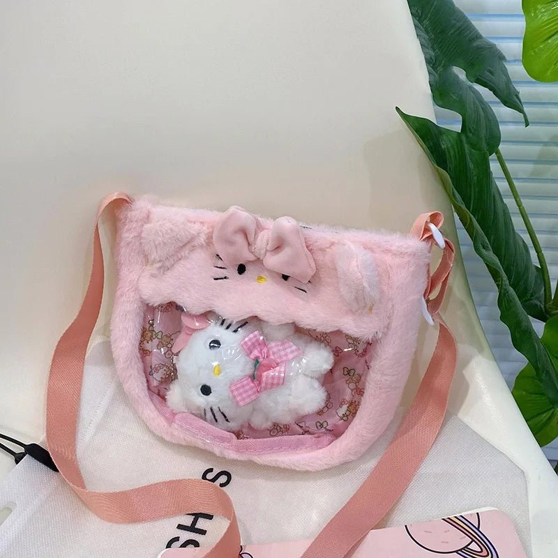 Kawaiimi - tote bags & hand bags for girls and kids - Fluffy Sanrio Plush Crossbody Bag - 2