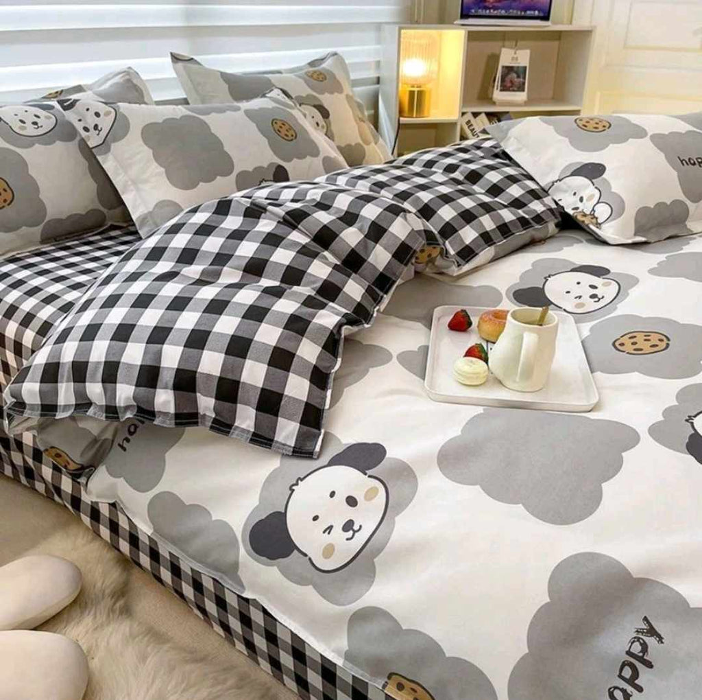 Kawaiimi - duvet covers sheets & pillow slips - Happy Woofie Bedding Set - 5