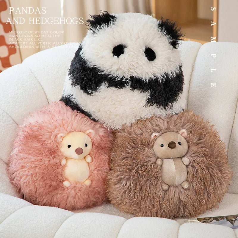 Kawaiimi - cute soft plush toys for children - Kawaii Fuzzy Hedgehog & Panda Plushie - 4