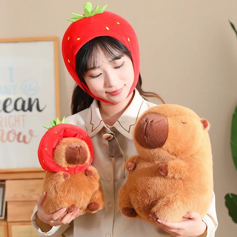 Kawaiimi - kawaii plushies for girls & kids - Strawberry Capybara Plushie - 8