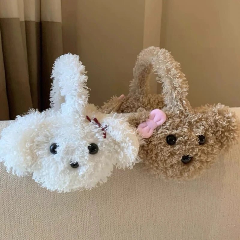 Kawaiimi - winter fur headwear - Winter Fuzzy Puppy Earmuffs - 2