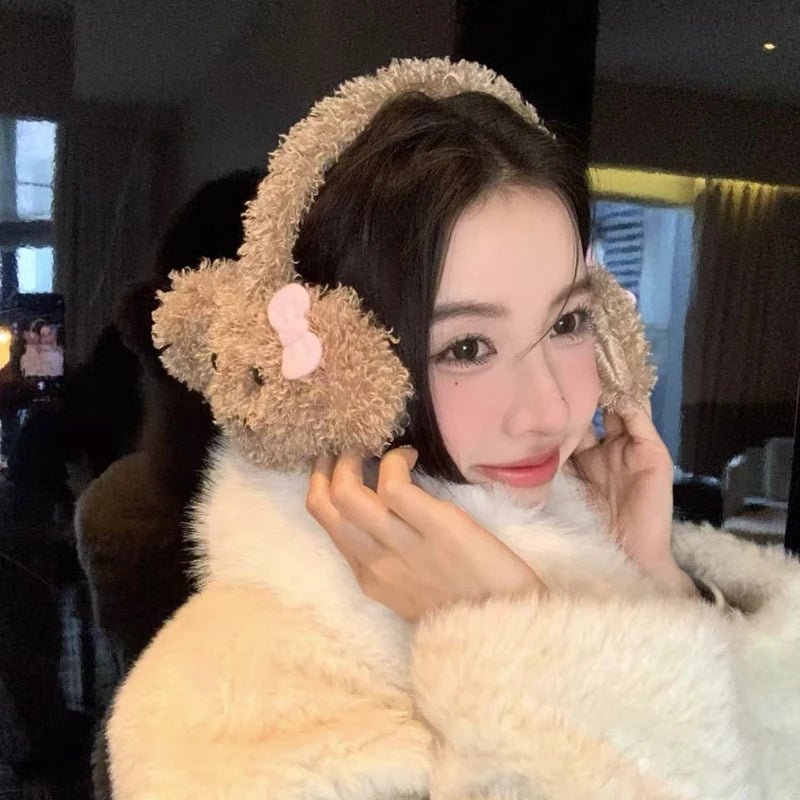 Kawaiimi - winter fur headwear - Winter Fuzzy Puppy Earmuffs - 7