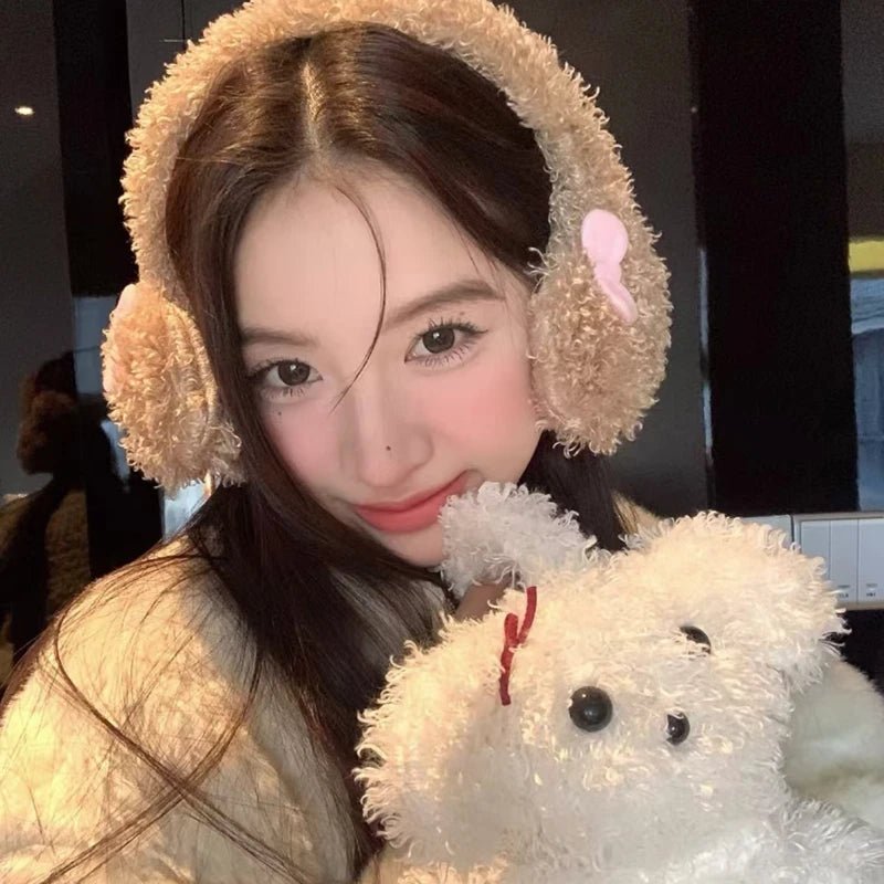 Kawaiimi - winter fur headwear - Winter Fuzzy Puppy Earmuffs - 5