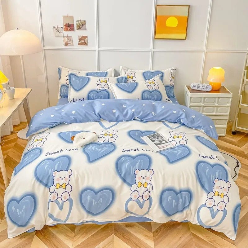 Kawaiimi - home & living - Azure Bear Bedding Set - 2