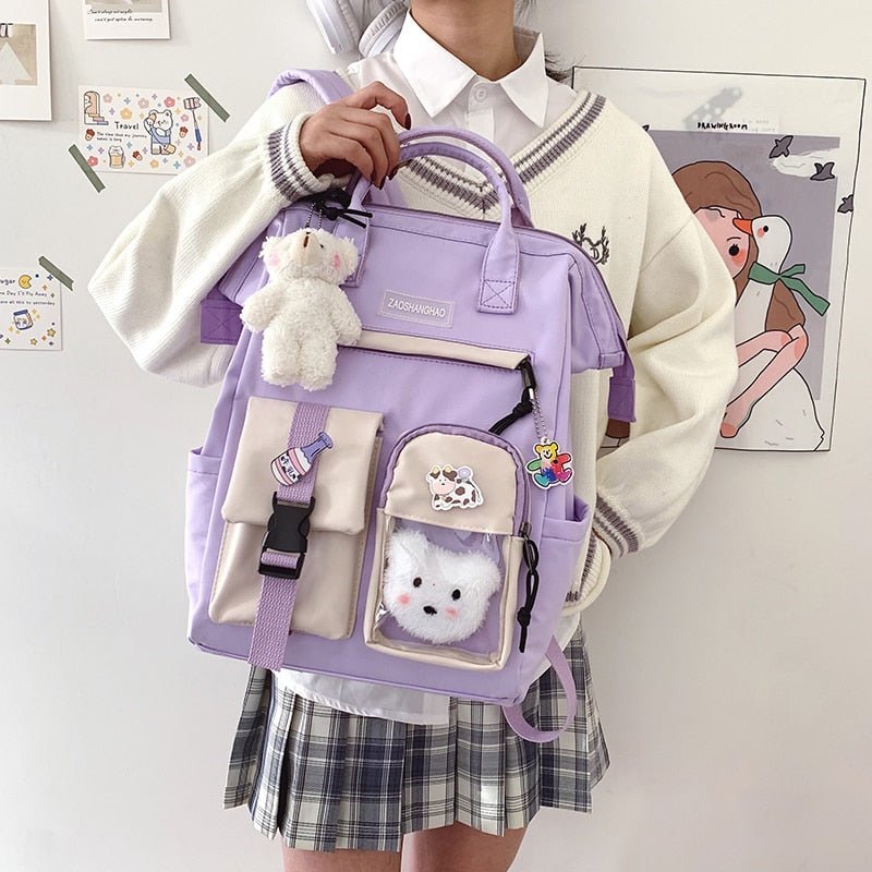 Kawaiimi - apparel and accessories - Beary Kawaii Backpack with Teddy Pendant - 7