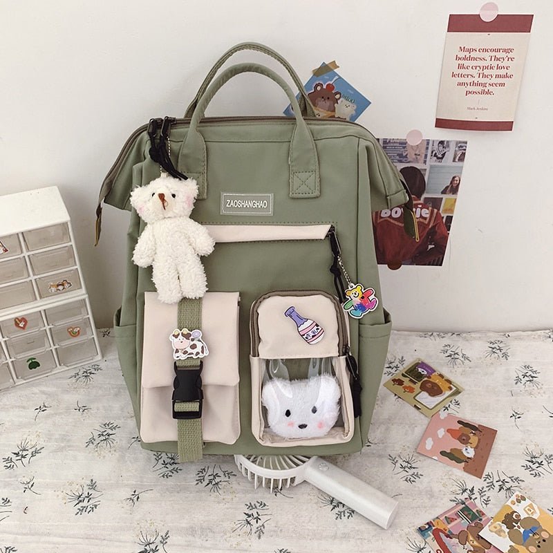 Kawaiimi - apparel and accessories - Beary Kawaii Backpack with Teddy Pendant - 12