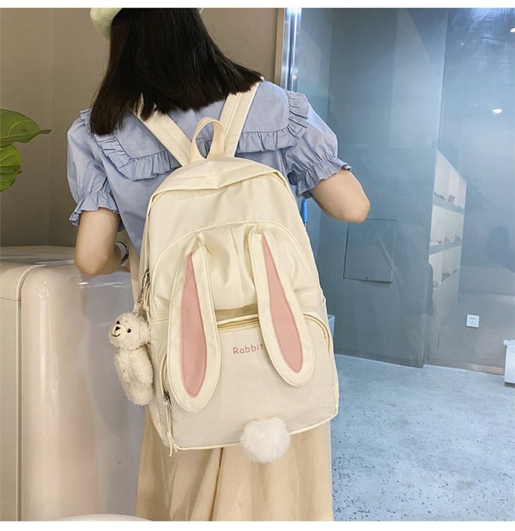Kawaiimi - apparel and accessories - Bunbun Rabbit Backpack with Teddy Pendant - 9