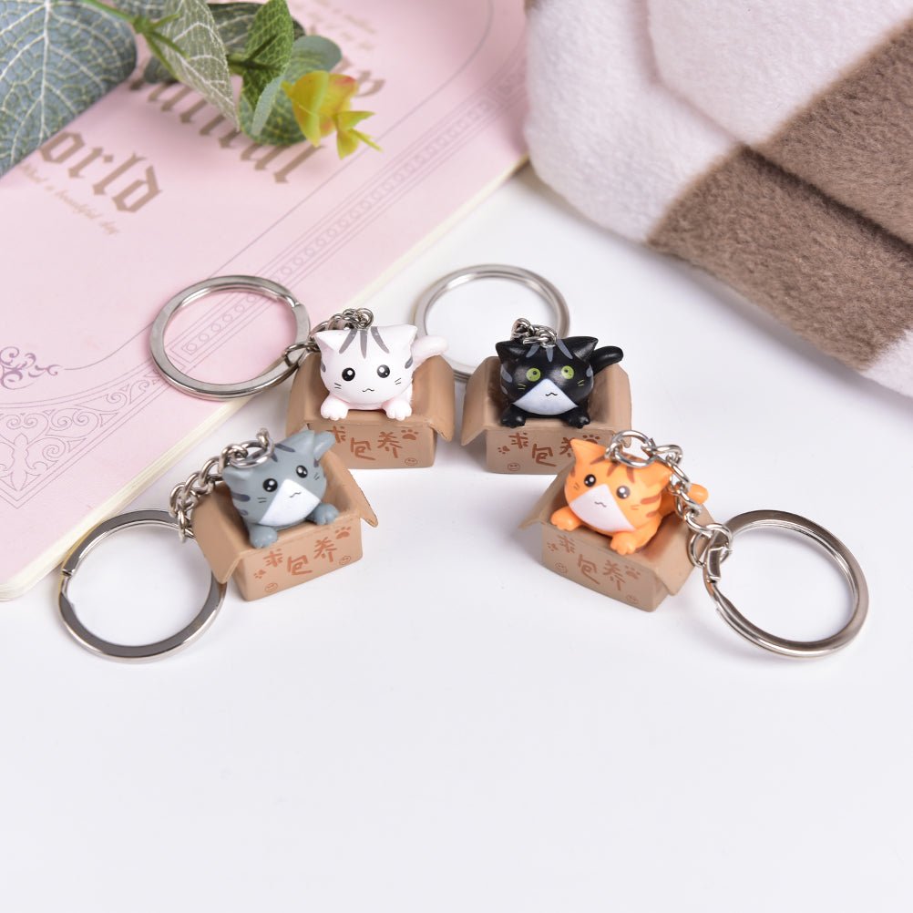 Kawaiimi - accessories, keyholders & bag charms - Cat in Box Keychains - 7