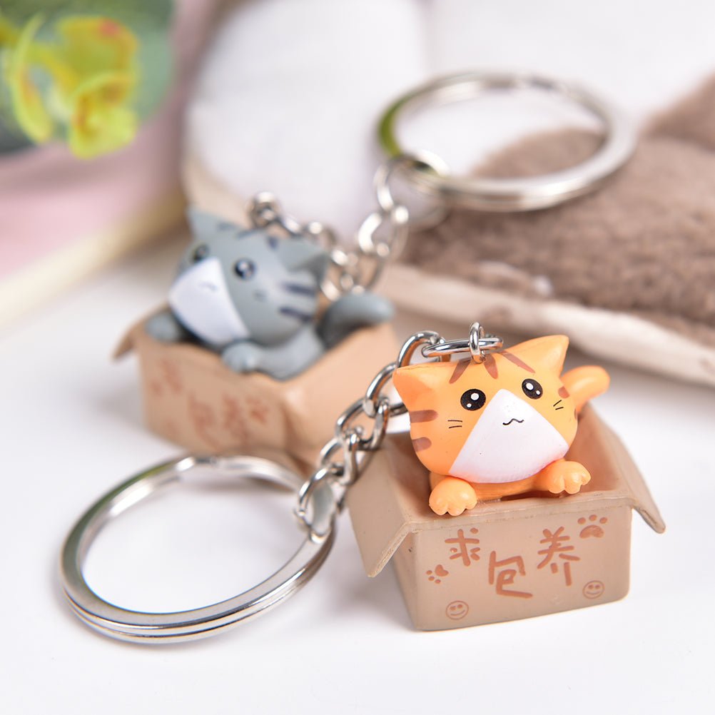 Kawaiimi - accessories, keyholders & bag charms - Cat in Box Keychains - 2