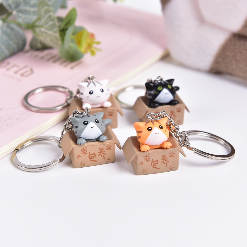 Kawaiimi - accessories, keyholders & bag charms - Cat in Box Keychains - 8