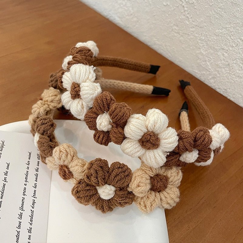 Kawaiimi - hairbands, hairties & scrunchies - Choco Daisy Bloom Headband - 1