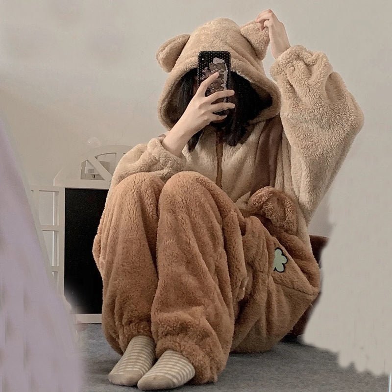 Kawaiimi - mens & womens winter pyjamas - Cinnamon Bear Sleepwear Pyjamas Onesie - 2