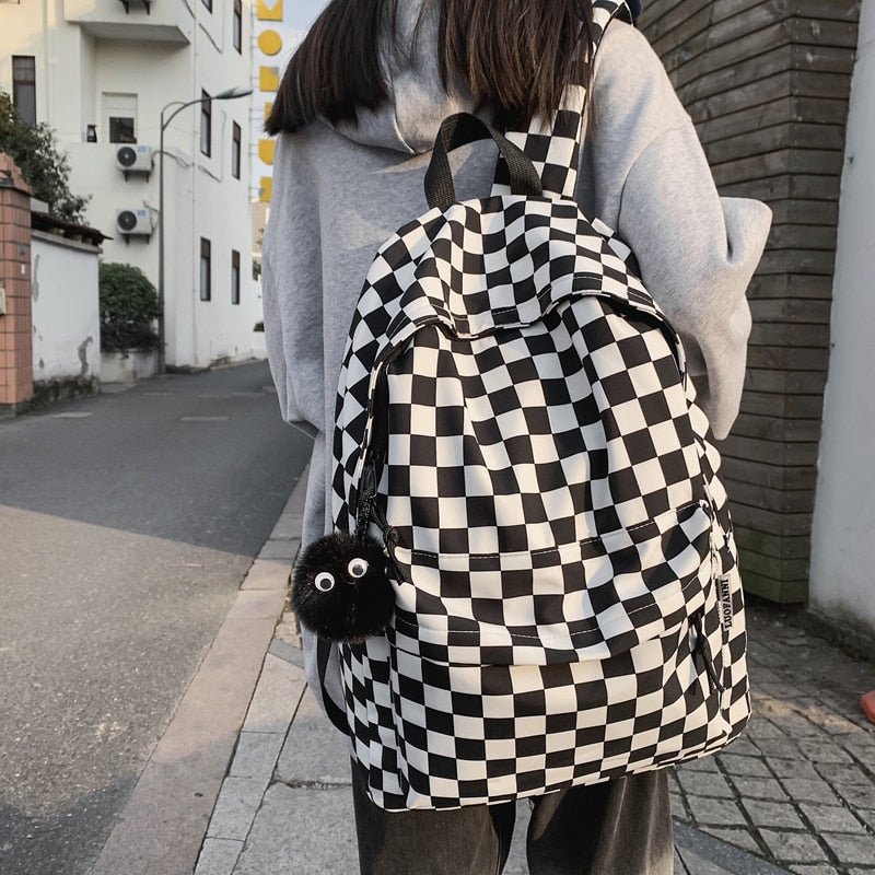 Kawaiimi - school accessories for girls and kids - Classic Checked School Backpack - 1