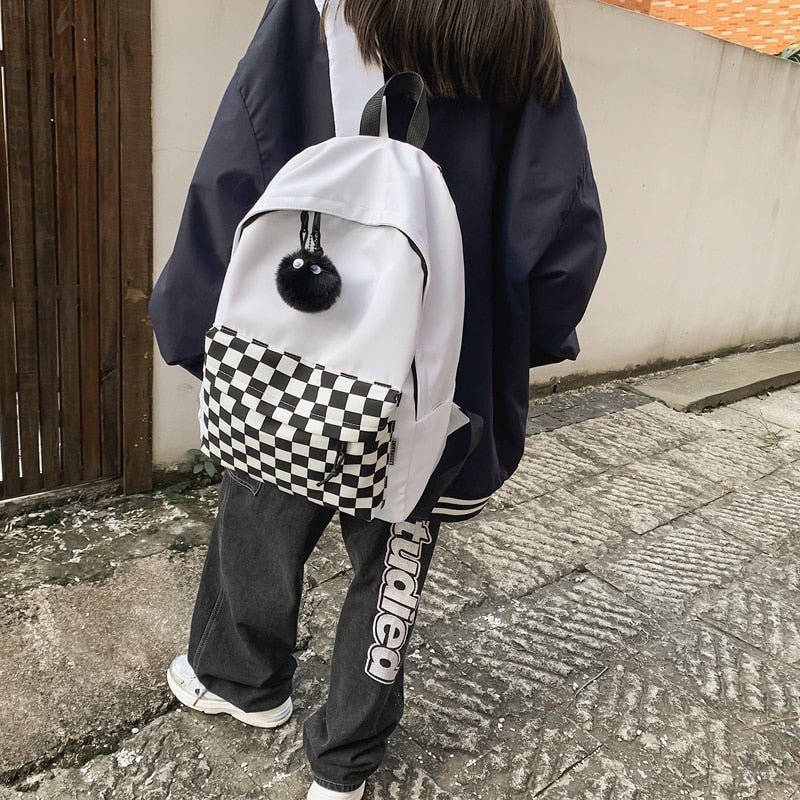 Kawaiimi - school accessories for girls and kids - Classic Checked School Backpack - 33