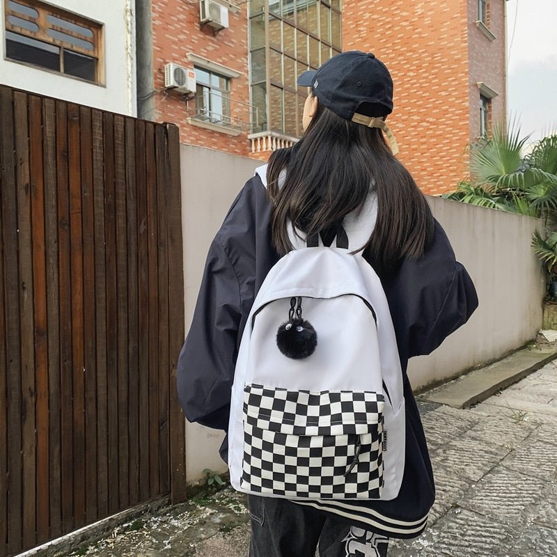 Kawaiimi - school accessories for girls and kids - Classic Checked School Backpack - 2