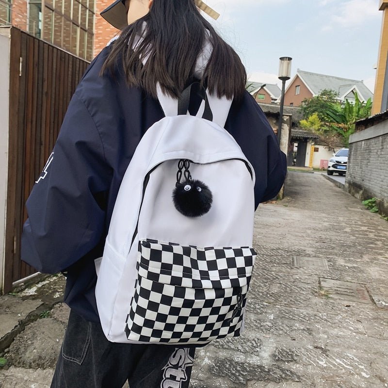 Kawaiimi - school accessories for girls and kids - Classic Checked School Backpack - 35