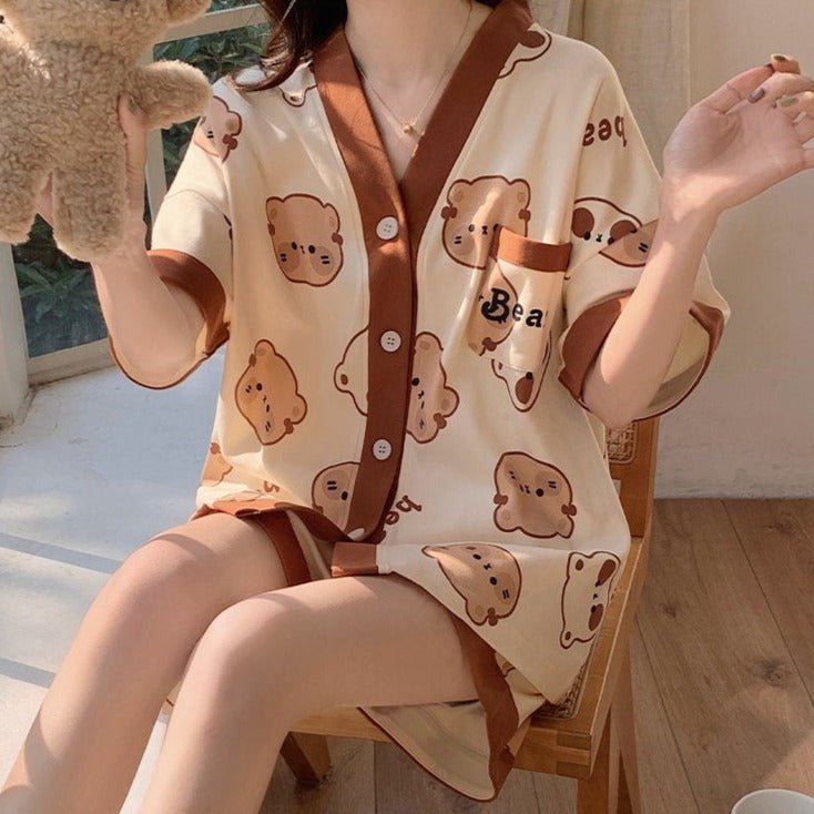 Kawaiimi - mens & womens homewear - Cookie Cat Pajamas Set - 2