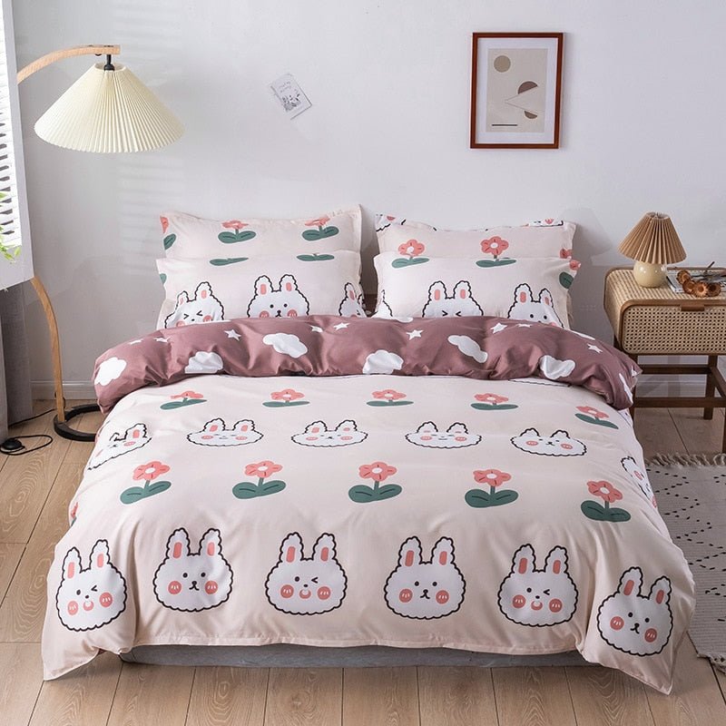 Kawaiimi - home & living - Cotton Bunny Bedding Set - 1