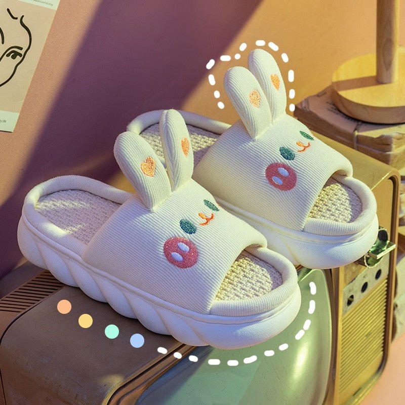 Kawaiimi - flip-flops, shoes & slippers for women - Cotton Rabbit & Choco Bear Slippers - 2