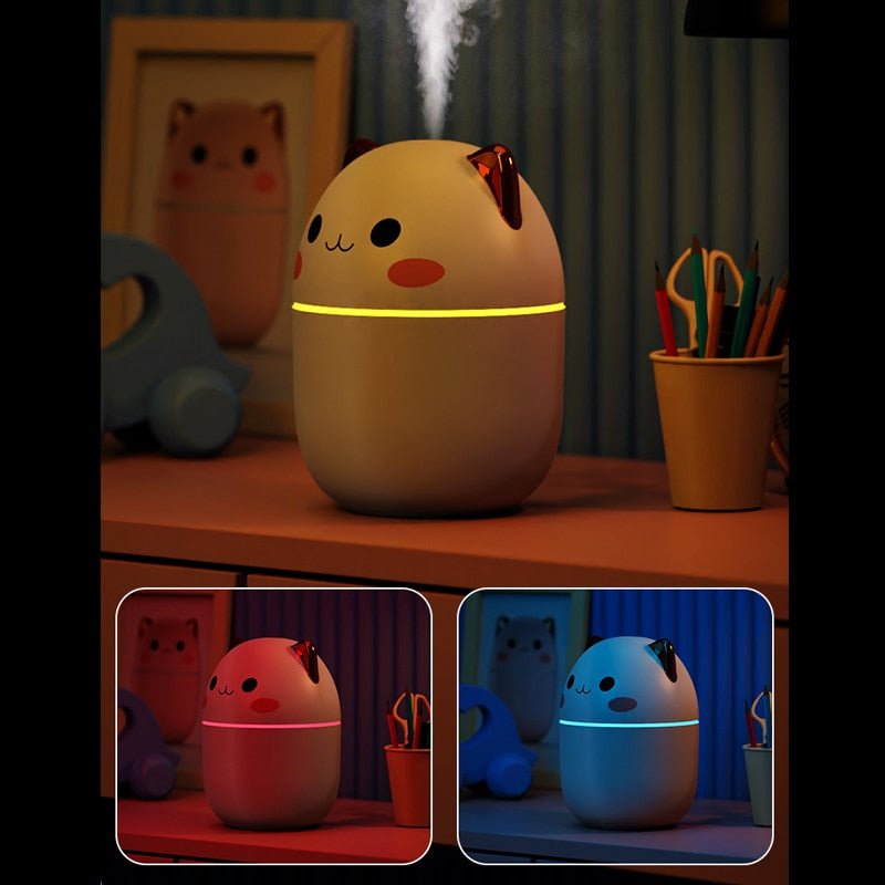 Kawaiimi - home & living - Cute Blushing Cat Air Humidifier Night Light - 6