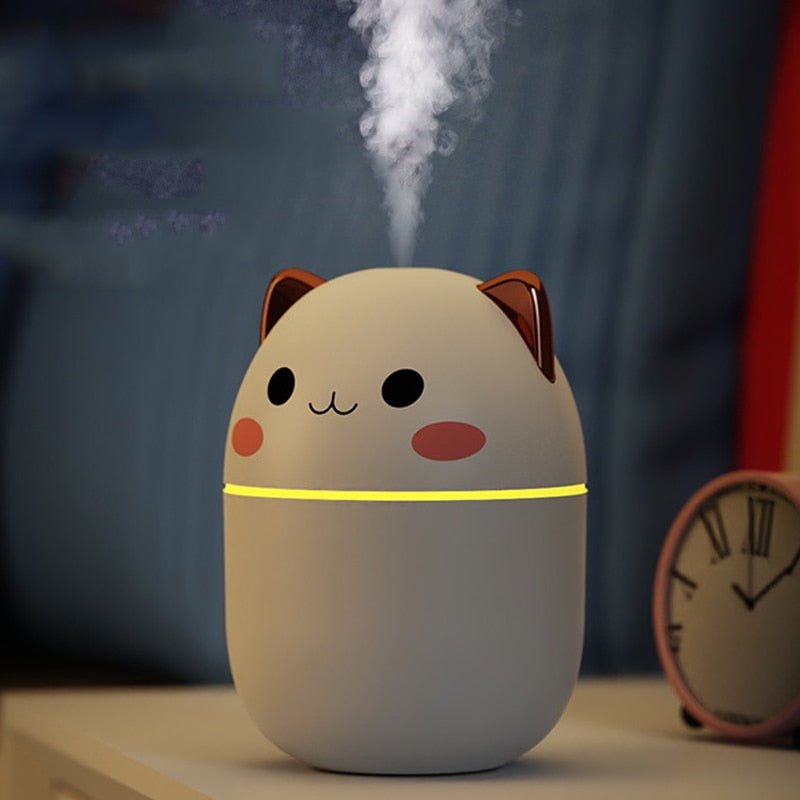 Kawaiimi - home & living - Cute Blushing Cat Air Humidifier Night Light - 1