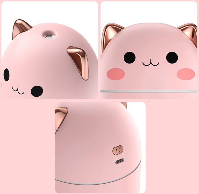 Kawaiimi - home & living - Cute Blushing Cat Air Humidifier Night Light - 11