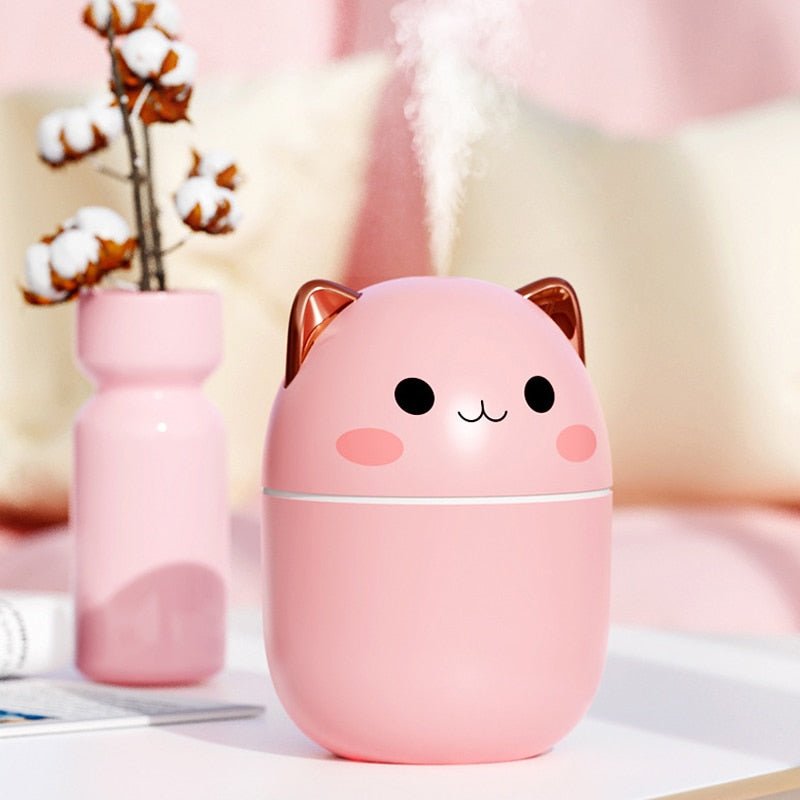 Kawaiimi - home & living - Cute Blushing Cat Air Humidifier Night Light - 7