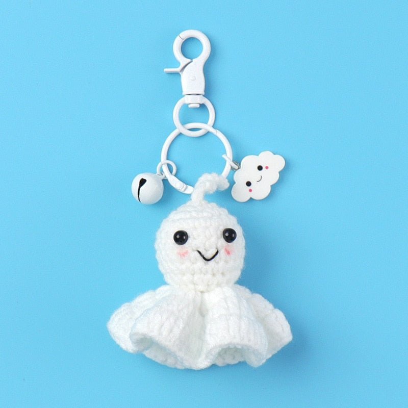 Kawaiimi - accessories, keyholders & bag charms - Cute Ghost Crocheted Keychain - 4
