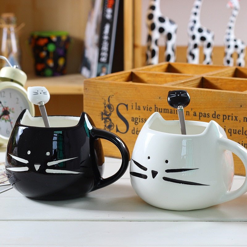 Kawaiimi - home & living - Cute MeowCat Mug with Tea Spoon - 1