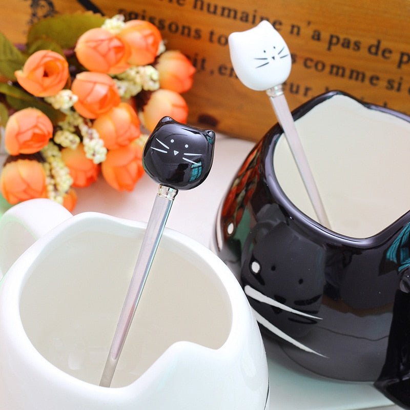 Kawaiimi - home & living - Cute MeowCat Mug with Tea Spoon - 5