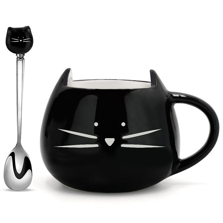 Kawaiimi - home & living - Cute MeowCat Mug with Tea Spoon - 3
