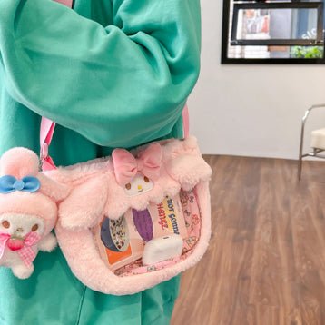 Kawaiimi - tote bags & hand bags for girls and kids - Fluffy Sanrio Plush Crossbody Bag - 14