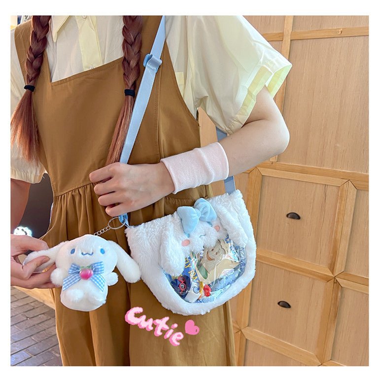 Kawaiimi - tote bags & hand bags for girls and kids - Fluffy Sanrio Plush Crossbody Bag - 12