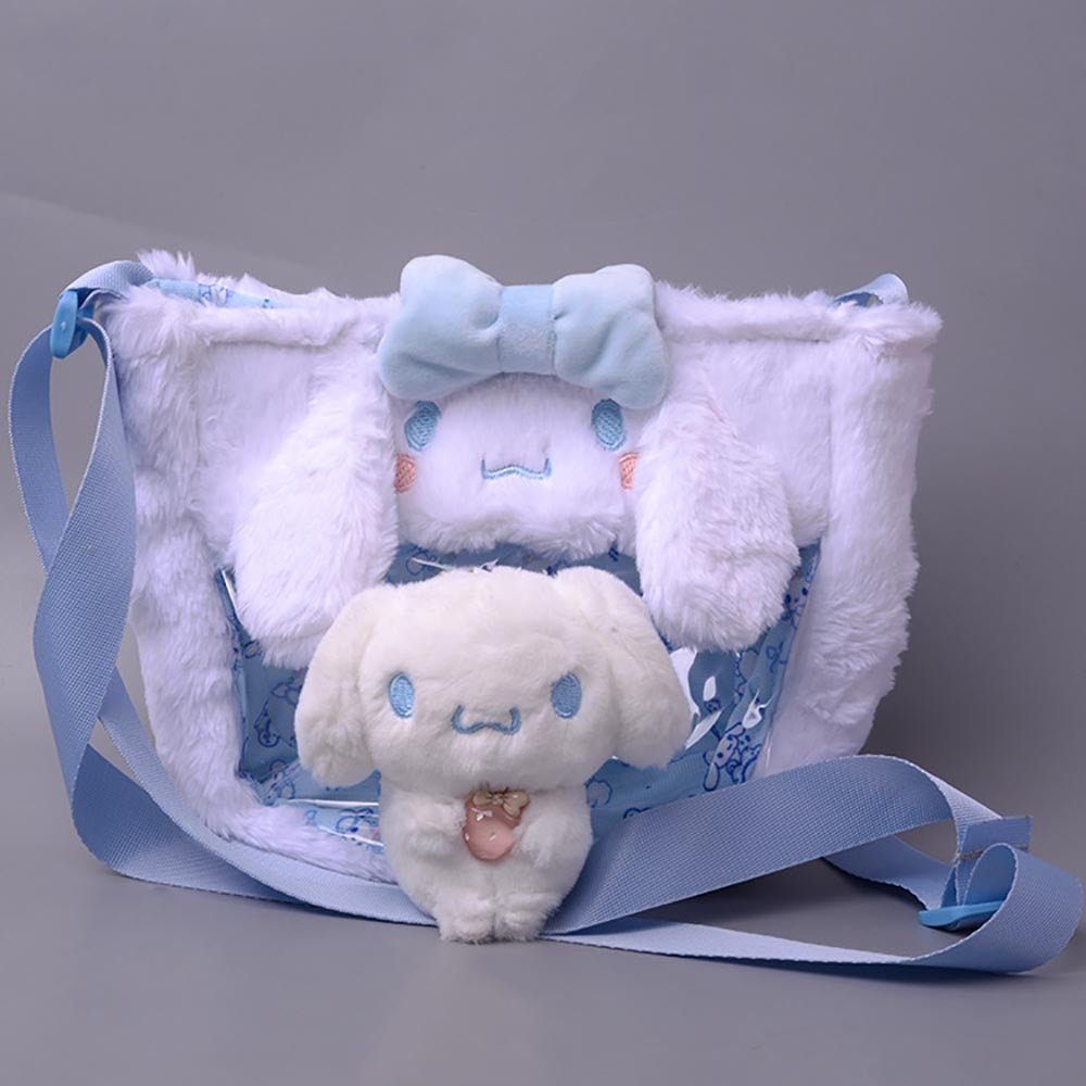 Kawaiimi - tote bags & hand bags for girls and kids - Fluffy Sanrio Plush Crossbody Bag - 4