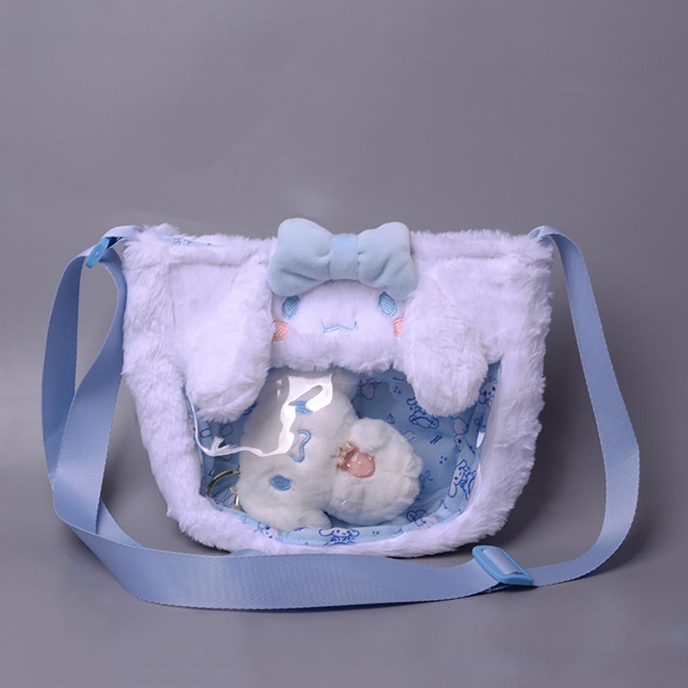 Kawaiimi - tote bags & hand bags for girls and kids - Fluffy Sanrio Plush Crossbody Bag - 5