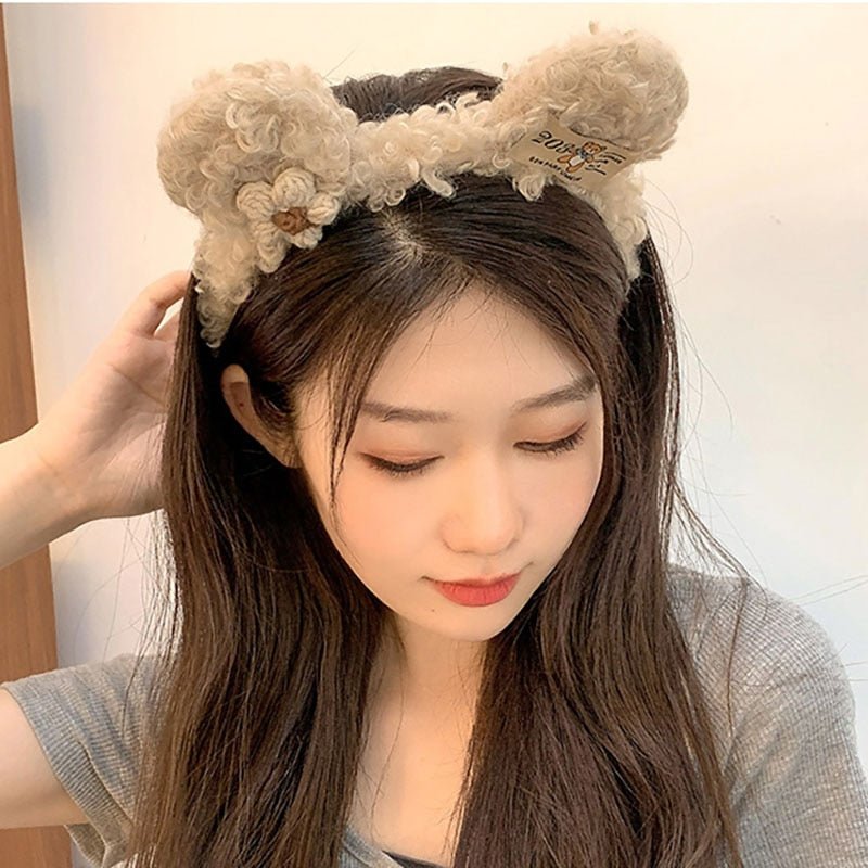 Kawaiimi - headwear & hairpins - Fuzzy Bearflower Headband - 5