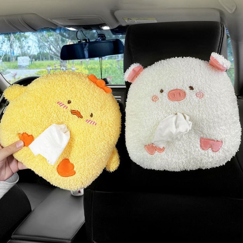 Kawaiimi - interior car accessories - Fuzzy Friend Plush Tissue Holder Collection - 1