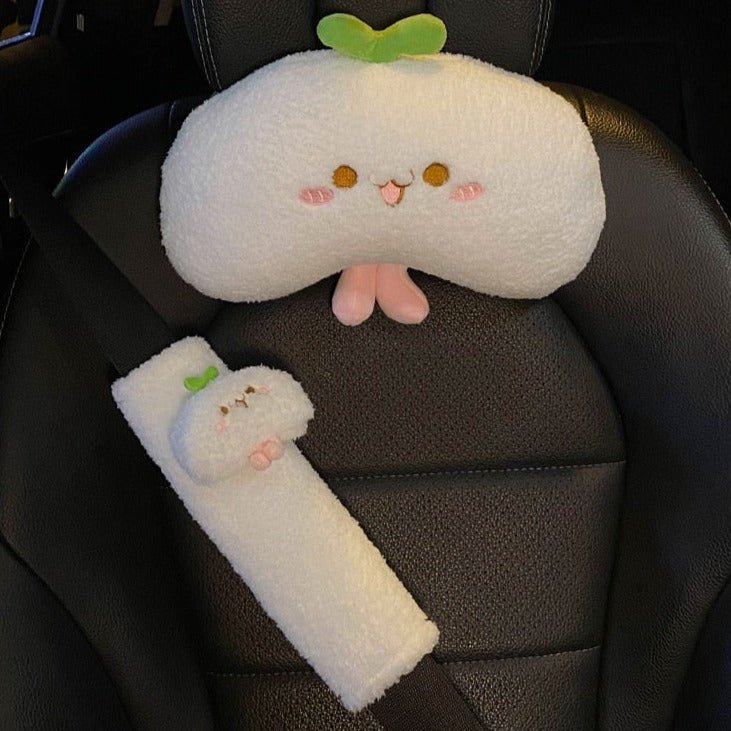 Kawaiimi - car deco & accessories - Fuzzy Peach Car Cushions & Decor - 5