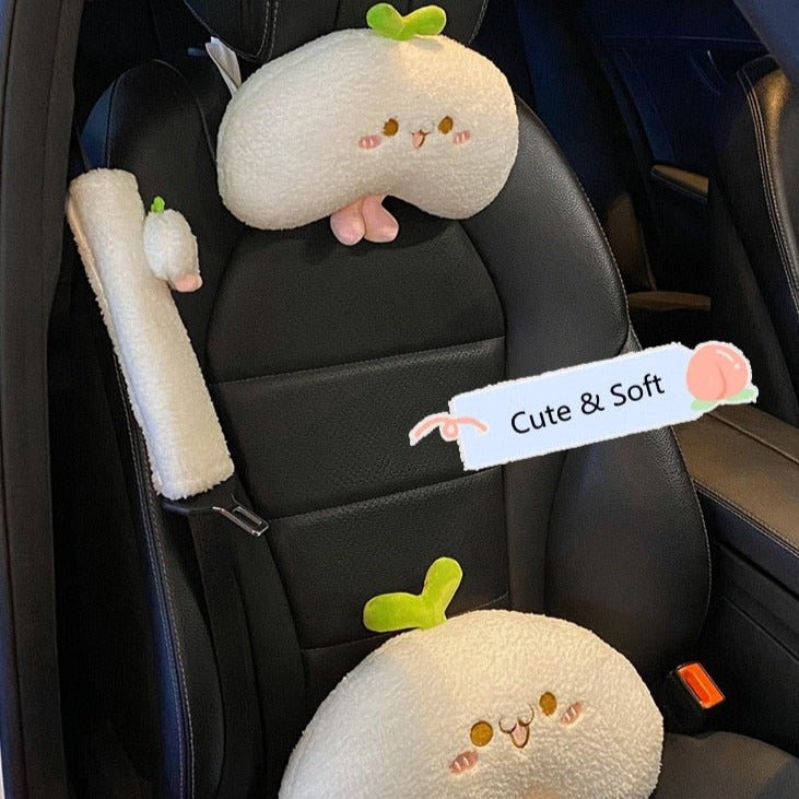 Kawaiimi - car deco & accessories - Fuzzy Peach Car Cushions & Decor - 12