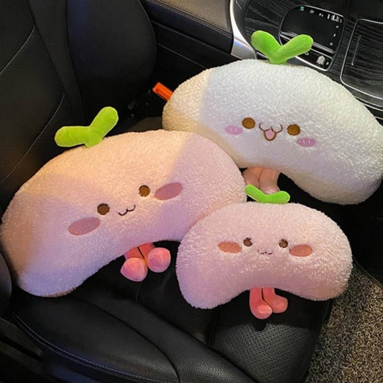 Kawaiimi - car deco & accessories - Fuzzy Peach Car Cushions & Decor - 2