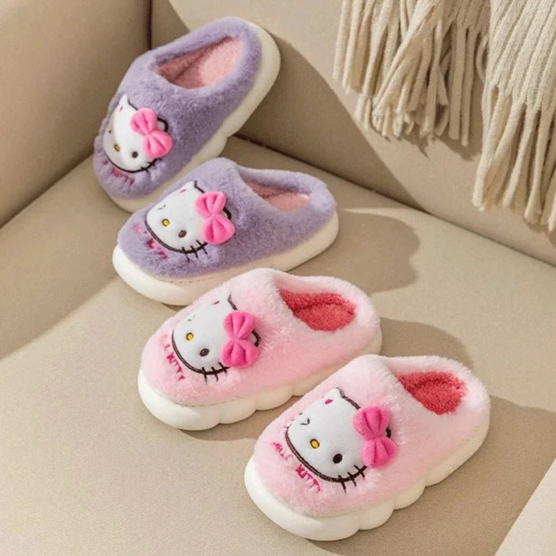 Kawaiimi - warm & fluffy home footwear - Hello Kitty Delight Indoor Slippers - 2