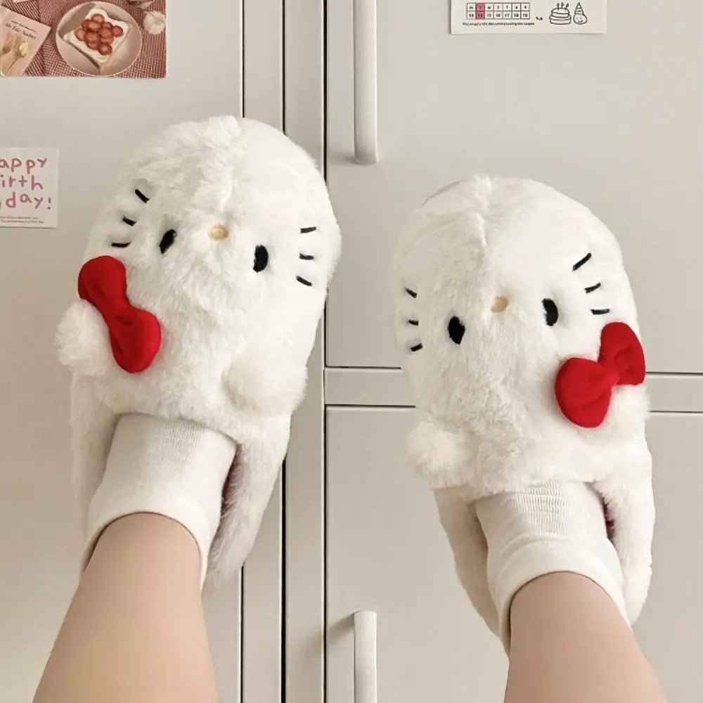 Kawaiimi - warm & fluffy home footwear - Hello Snuggly Kitty Sweeties Slippers - 6