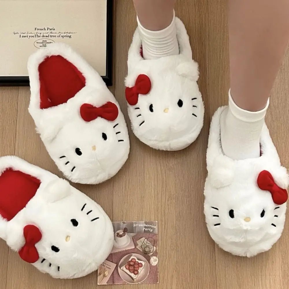 Kawaiimi - warm & fluffy home footwear - Hello Snuggly Kitty Sweeties Slippers - 3