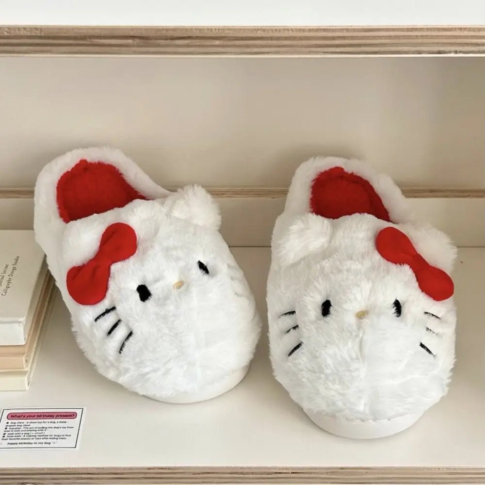 Kawaiimi - warm & fluffy home footwear - Hello Snuggly Kitty Sweeties Slippers - 8