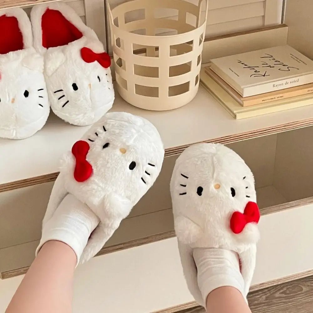 Kawaiimi - warm & fluffy home footwear - Hello Snuggly Kitty Sweeties Slippers - 2